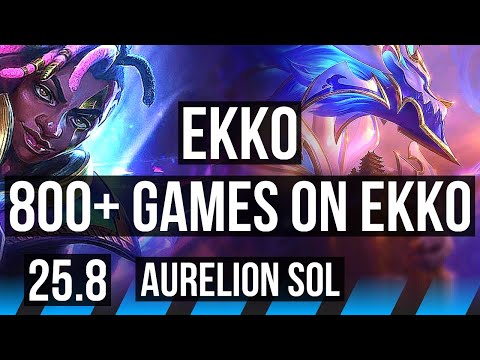 EKKO vs AURELION SOL (MID) | 12/1/1, Legendary, 800+ games, Rank 10 Ekko | EUW Challenger | 25.8