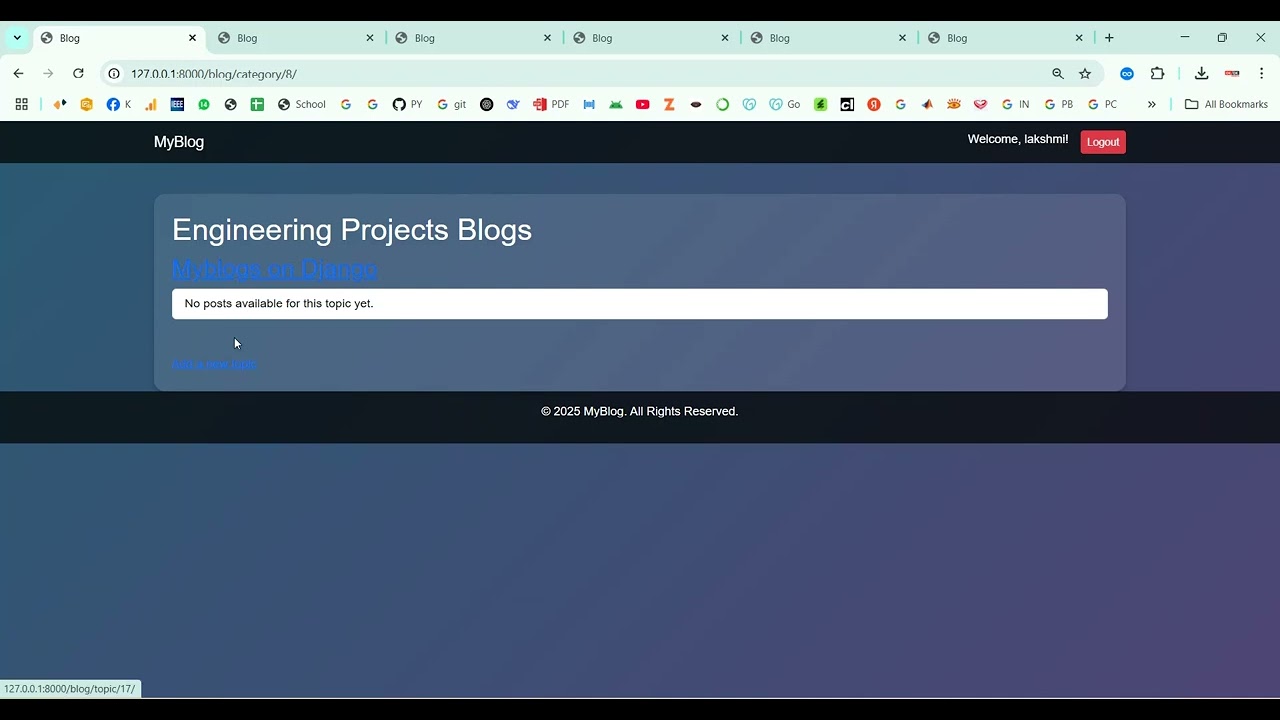 My Blogs on Django in Python Projects