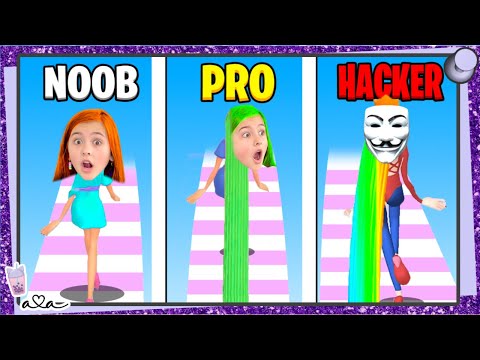 Schaffe ich NOOB vs PRO vs HACKER in der HAIR CHALLENGE APP!? 💜 Alles Ava Gaming