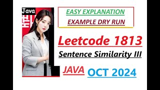 YouTube video 'Sentence Similarity III | Leetcode 1813 | Java Code | Developer Coder'