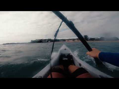 Playing in the waves at Mission Bay beach! Epic V7 surfski