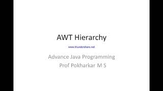 AWT hierarchy  in advance java programming