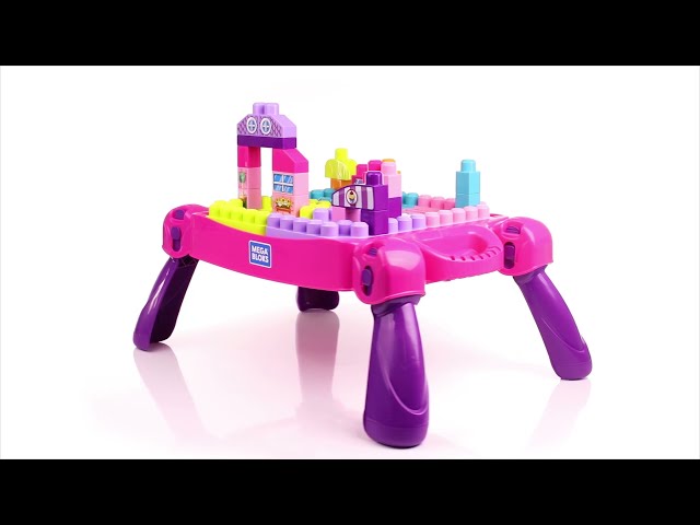 Vídeo relacionado con Mega Bloks mesa construye y aprende color rosa bloques de construcción de juguete para bebé +1 año (Mattel FFG22)