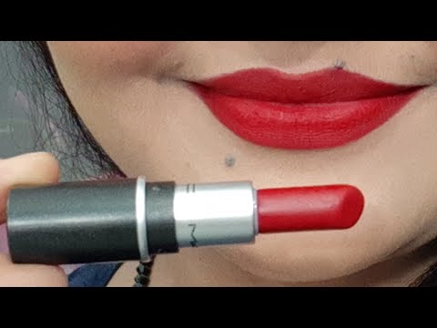 Mac ruby woo retro matte lipstick review and demo | mini mac rubywoo lipstick| bridal redlipstick | Video