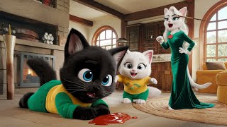 Racist  Cruel Mother Cat Unfair Love Black Kitten 😢 #cutecat #kitten #cartoon #aicat #catlover