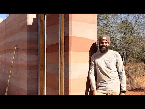 Rammed Earth for Garage Door Opening - Vlog 55