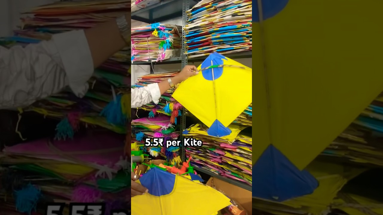 5.5 rupees Paper Kite wholesale kites market Rekha Kites #patang #trendingshorts #dhoolpet #kite