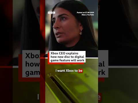 Xbox's new disc to digital feature explained by CEO Asha Sharma. #Xbox #Gamescom #BBCNews