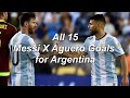 All 15 Lionel Messi X Sergio Aguero combination goals for Argentina with Ray Hudson commentary