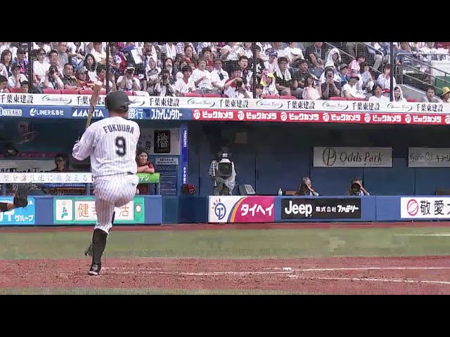 【2回裏】満員のZOZOマリンが沸く!! マリーンズ・福浦の1997本目のヒットで先制点を挙げる!! 2018/9/16 M-E