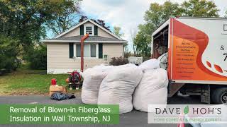 Watch video: Removal of Blown-in Fiberglass Insulation in Wall Township, NJ