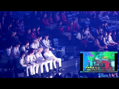 181106 WANNA ONE, TWICE, MOMOLAND, CELEB FIVE'S REACTION TO BTS 'IDOL' @ MGA 2018