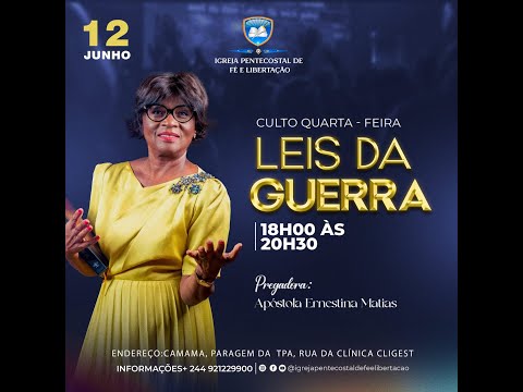 Culto De Quarta-Feira || 12 De Junho 2024 || Tema: "Leis Da Guerra"