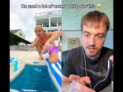 He used a lot of water bottles for this 😂