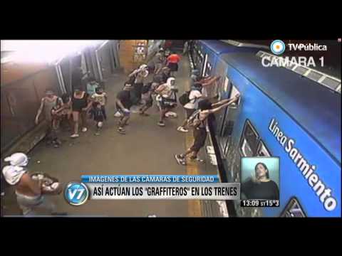 Visión 7 - Imágenes sobre cómo actúan los "grafiteros" en los trenes