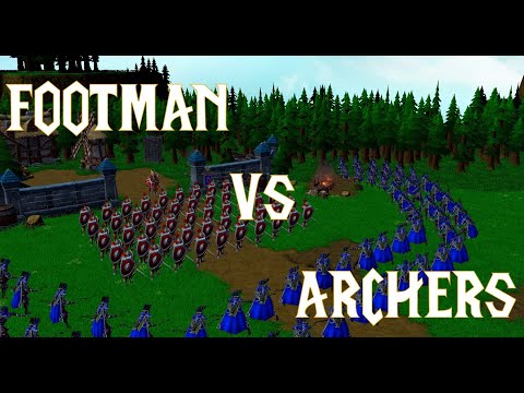 WARCRAFT 3 REFORGED - 50 Footman vs 50 Archers (zero/fully upgraded/100 limit)