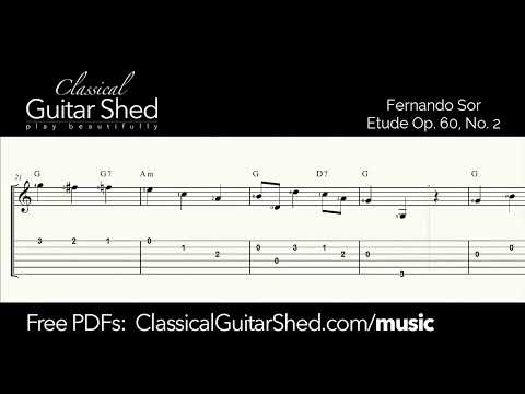 Sor: Etude Op 60 No 2 - Free Classical Guitar Sheet Music