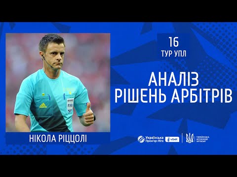 Нікола Ріццолі аналізує рішення арбітрів у матчах 16-го туру УПЛ