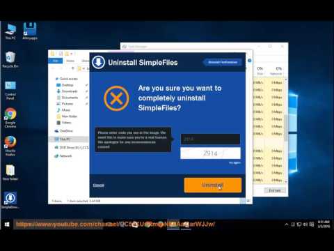 Uninstall SimpleFiles 15.16 on Windows 10 Video