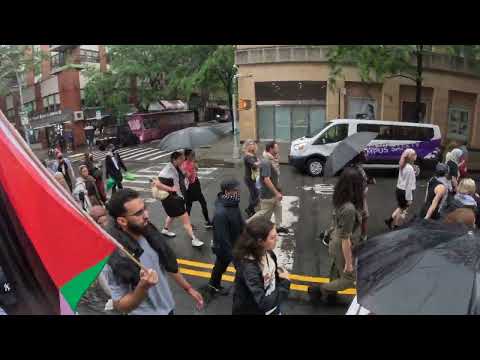 Pro-Palestine protestors in NYC march in support of Rafah, Gaza.