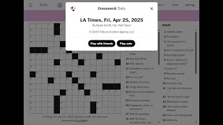 The Washington Post / LA Times Crossword 25/04/2025