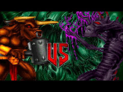 Korax vs Maulotaur - HEXEN vs HERETIC Monster Infighting - DOOM: RETRO BATTLES