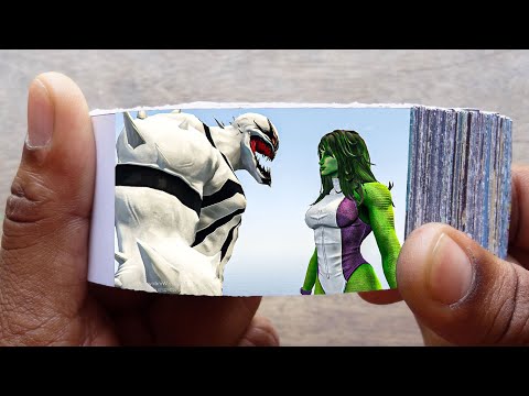 She Hulk vs Anti-Venom FlipBook | Lady Hulk Kills Anti-Venom Flip Book | Flip Book Artist 2021