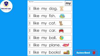 "MY"- Very first sight word sentences
