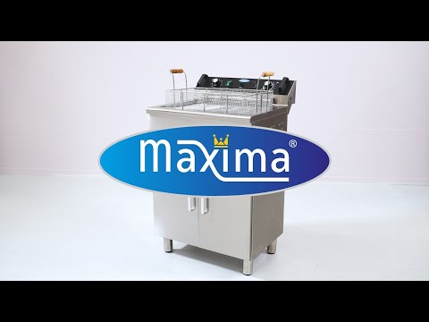 Maxima Gastro Fritteuse - 16 l - 1 Korb - mit Ablasshahn und Ständer - 400V