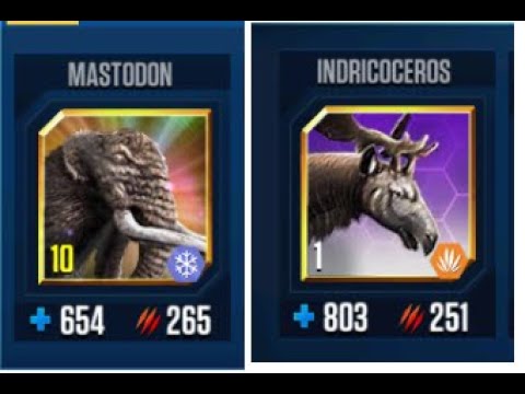 MASTODON VS INDRICOCEROS II Jurassic World The Game II Dinosaurs Game