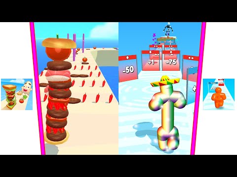 ✅🟡 Sandwich Runner Vs Tall Man Run All Levels Gameplay Walkthrough 4K Nr 37