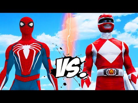 SPIDERMAN VS RED MIGHTY MORPHIN POWER RANGER Video
