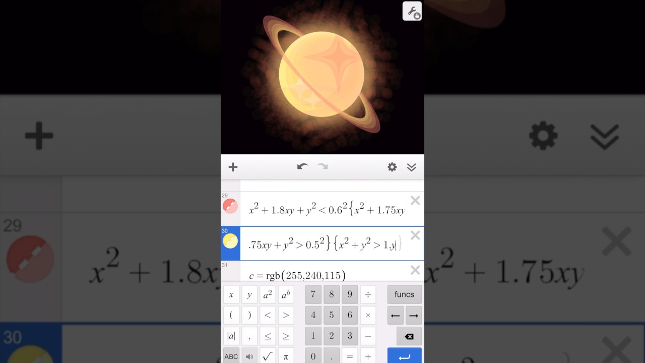 Desmos Art Graph Planet #math #art #desmos