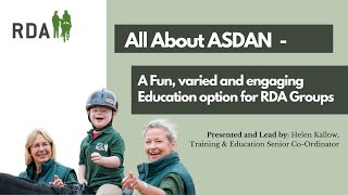All About ASDAN - Fun, varied and engaging Education options for RDA Groups