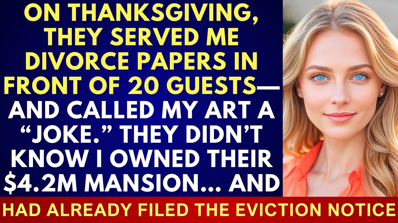 My Husband’s Family Mocked My Art at Thanksgiving—Then Handed Me Divorce Papers in Front of Everyone