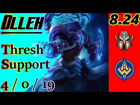 Olleh as Thresh Support - S8 Patch 8.24 - NA Challenger - Full Gameplay
