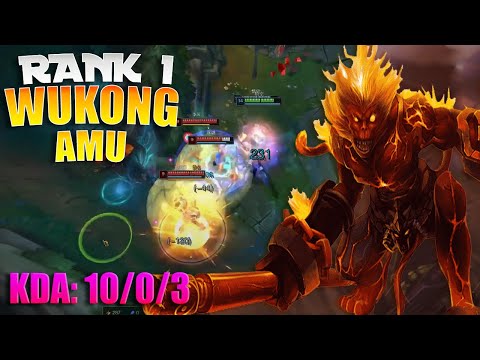 🔴 Rank 1 Wukong vs Darius (10/0/3) - Amu Best Wukong Guide