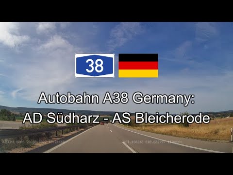 Germany Autobahn A38: AD Südharz - AS Bleicherode