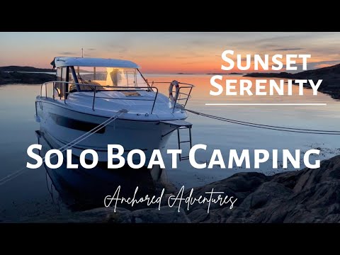 Sunset Serenity: Solo Boat Camping and Overnight Stay in West Sweden