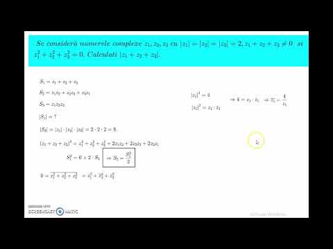 Numere complexe. O problemă de județeană