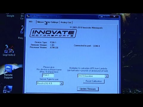Innovate 3893 Nitrous Gauge PSN-1, "Connect to computer-setup."