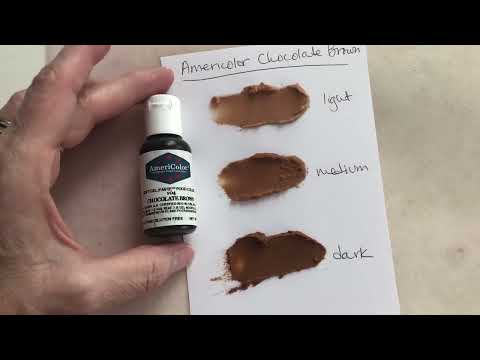 Americolor Chocolate Brown food coloring demo and review: How to make brown icing