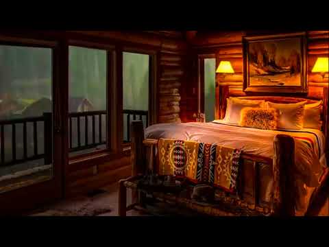 10 Hours Cozy Cabin Porch with Heavy Rainstorm - Relaxing Rain Sounds for Sleeping & Studying