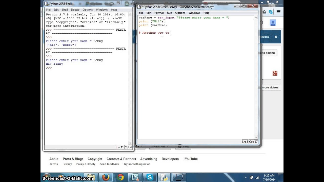 Python Tutorial 003 - How to print without Quotes?