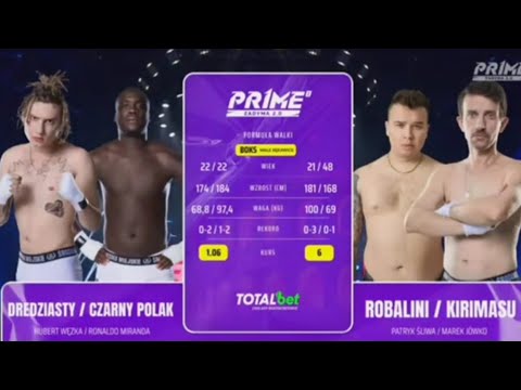 dredziasty czarny polak  -  robalini kirimasu  🥊😁 prime mma 🥊 cała śmieszna walka 😁 @PRIMESHOWMMA