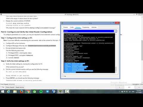 10.1.4 - Packet Tracer - Configure Initial Router Settings