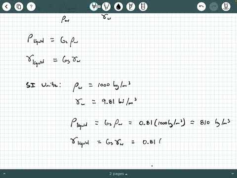 Liquid Specific Gravity, Density, and Unit Weight Example
