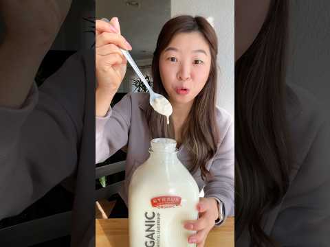 Trying the Viral Cream Top Milk from Straus Family Creamery 🥛 #milk #cream #foodie