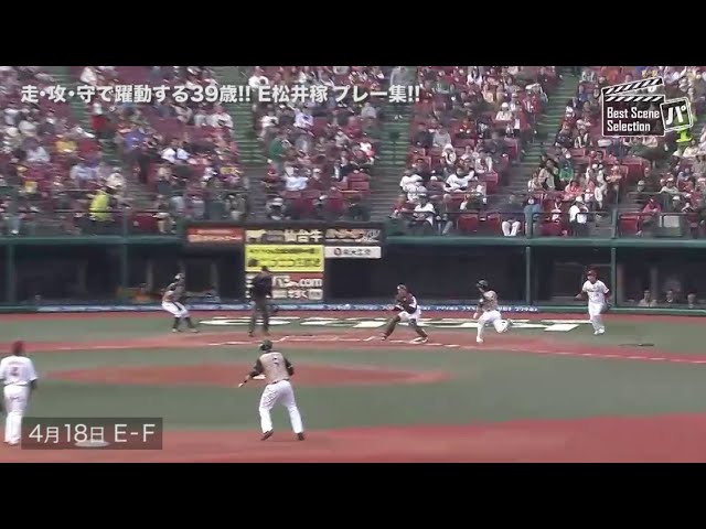 《Best Scene Selection パ》走・攻・守で躍動する39歳!! イーグルス・松井稼プレー集!!