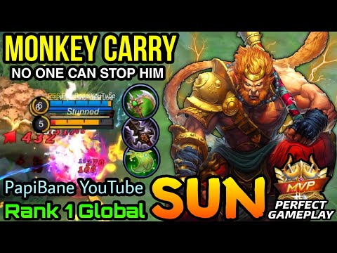100% Unstoppable SUN Carry the Game to Victory!! - Top 1 Global Sun by PapiBane YouTube - MLBB